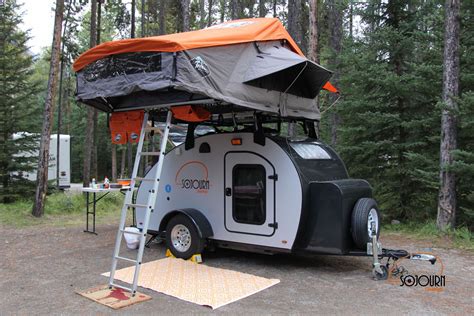 Its lightweight frame makes it easy to back into campsites or position by hand. . Teardrop trailer with roof top tent